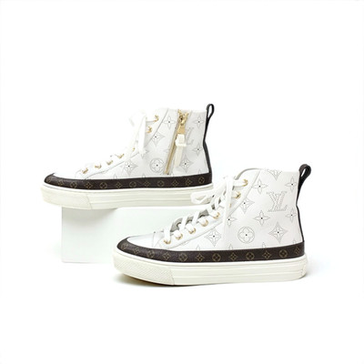 Louis Vuitton Stellar Line Monogram High Top Sneakers Leather Sz US5.5 EU35.5