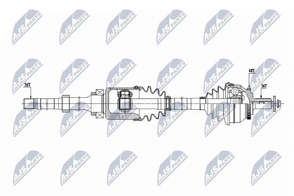 DRIVE SHAFT NPW-VV-129 FOR VOLVO D 5244 T5 2.4L D5244T/5244T2 2.4L 5cyl V70 II - Image 8