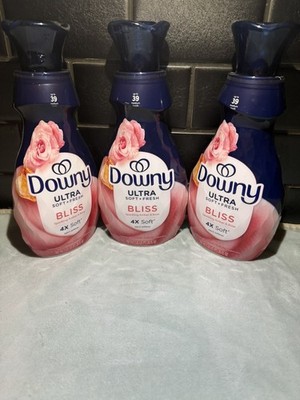 3 Downy ULTRA BLISS Sparking Amber & Rose Fabric Conditioner Softener 26 oz Each