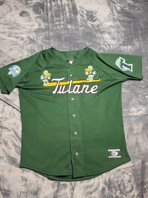 Tulane Green Wave Large Baseball Jersey Greer Field Vintage Made In USA