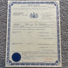 Ford SW PA 1966 certificat véhicule automobile titre voiture classique ancienne