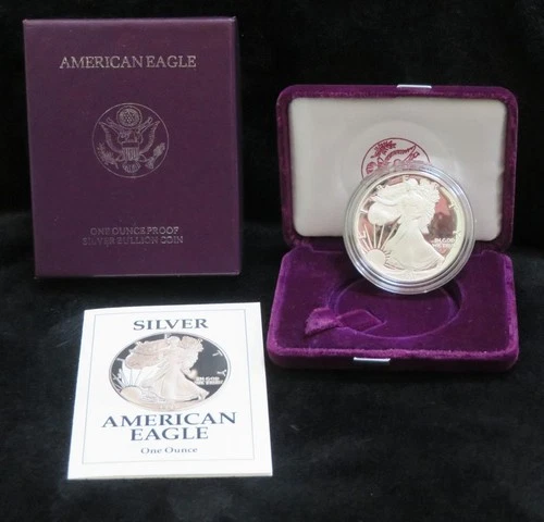 1991-S American Silver Eagle Proof * With Coin, Box and COA * 1 Ounce of Silver