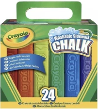 Crayola Washable Sidewalk Chalk In Assorted Bright Bold Colors 24 Count 