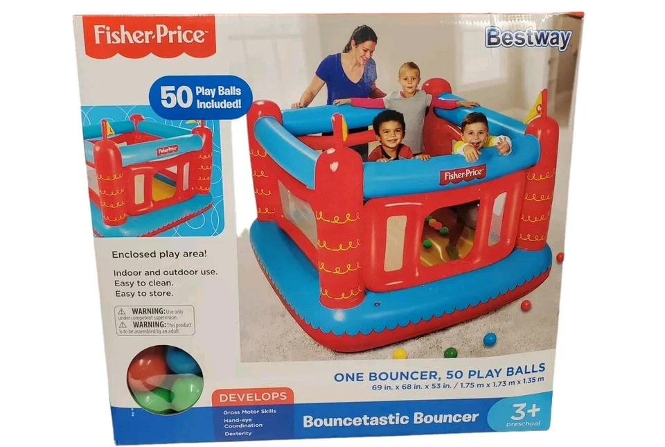 Fisher-Price Bouncetastic 充气弹跳屋 带可拆卸墙壁 + 50 球 — 第 4/4 张图片