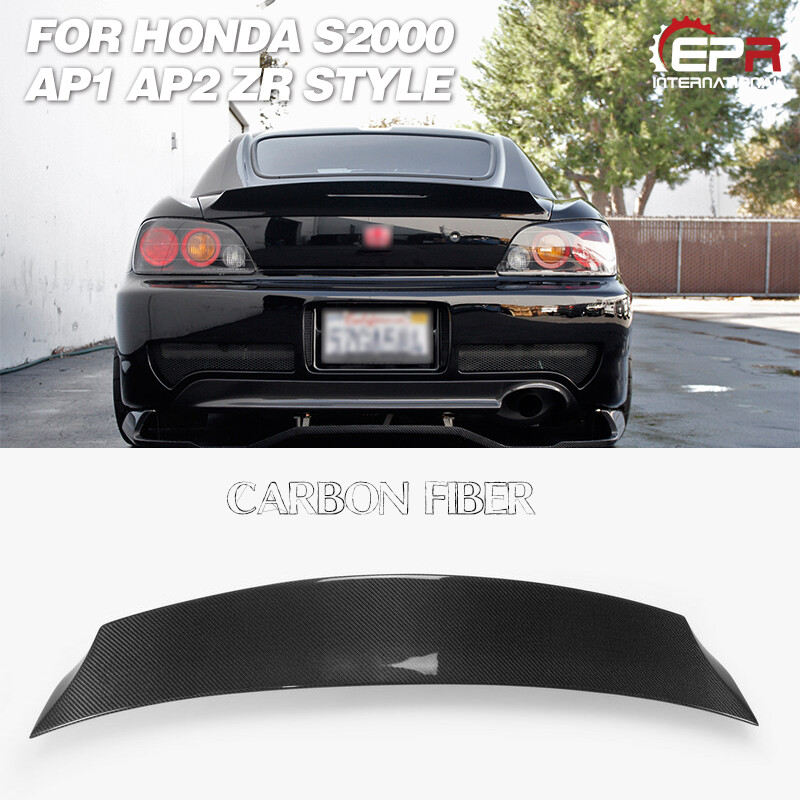 For Honda S2000 AP1 AP2 Carbon Fiber ZR Style Rear Spoiler Trunk