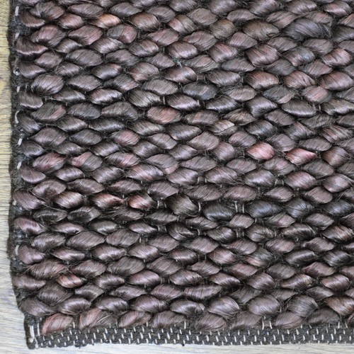 Hand Woven Jute Eco-friendly Area Rug Solid Brownish Charcoal BBH Homes BBJ00023 - Picture 20 of 35