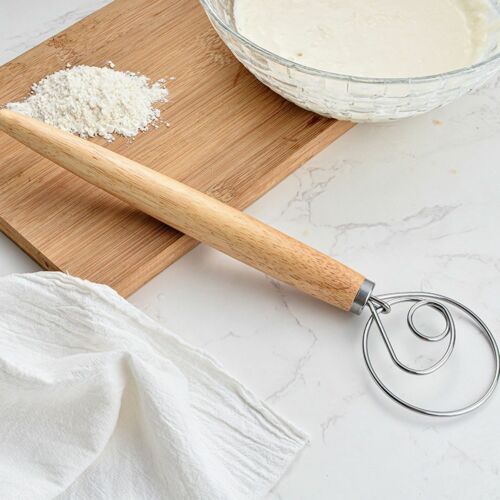 2x Edelstahl Dänischer Teig Schneebesen Küche Dutch Dough Wisk Handmixer Schneebesen - Bild 8 von 12