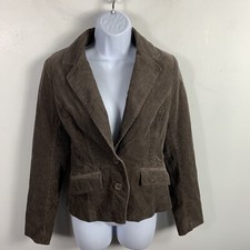 H&M Womens Blazer sz 8 Brown Corduroy Two But...