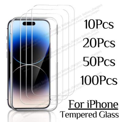 Wholesale Bulk For iPhone 15 14 13 12 11 XS Tempered Glass Screen Protector Lot