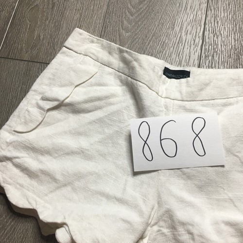 Cynthia Rowley White Scallop Hem Linen Blend Pull On Lined Women’s Shorts 8 - Picture 7 of 7