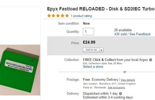 Epyx Fastload RELOADED - Disk & SD2IEC Turbo loader Cartridge C64 C128 C128d - Picture 6 of 6