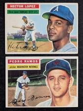 1956 Topps Baseball Lot 2 Cards Pedro Ramos Hector Lopez