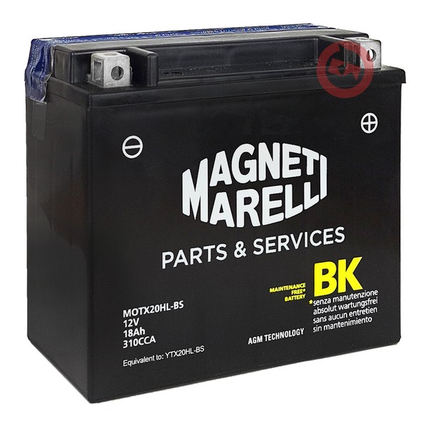 Batterie Marelli YTX20HL-BS 18Ah Harley Davidson Fxdf Fat Bob 1584 2008-2012-image