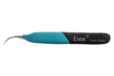 E7SA Stainless Steel Curved Micro Point anti Magnetic Ergonomic Tweezer, 5" Over