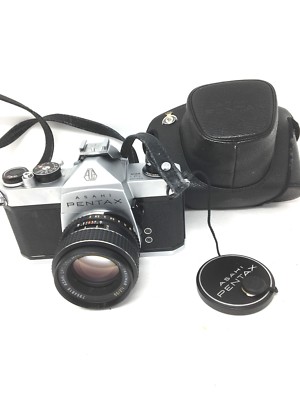 Asahi Pentax SP1000 Camera SMC Takumar Lens 1:2/55 Japan Flash Mount + Case