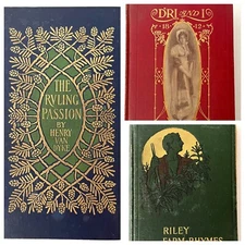 Vintage 1900 Victorian Books (3) Very Decorative Classic Literature
