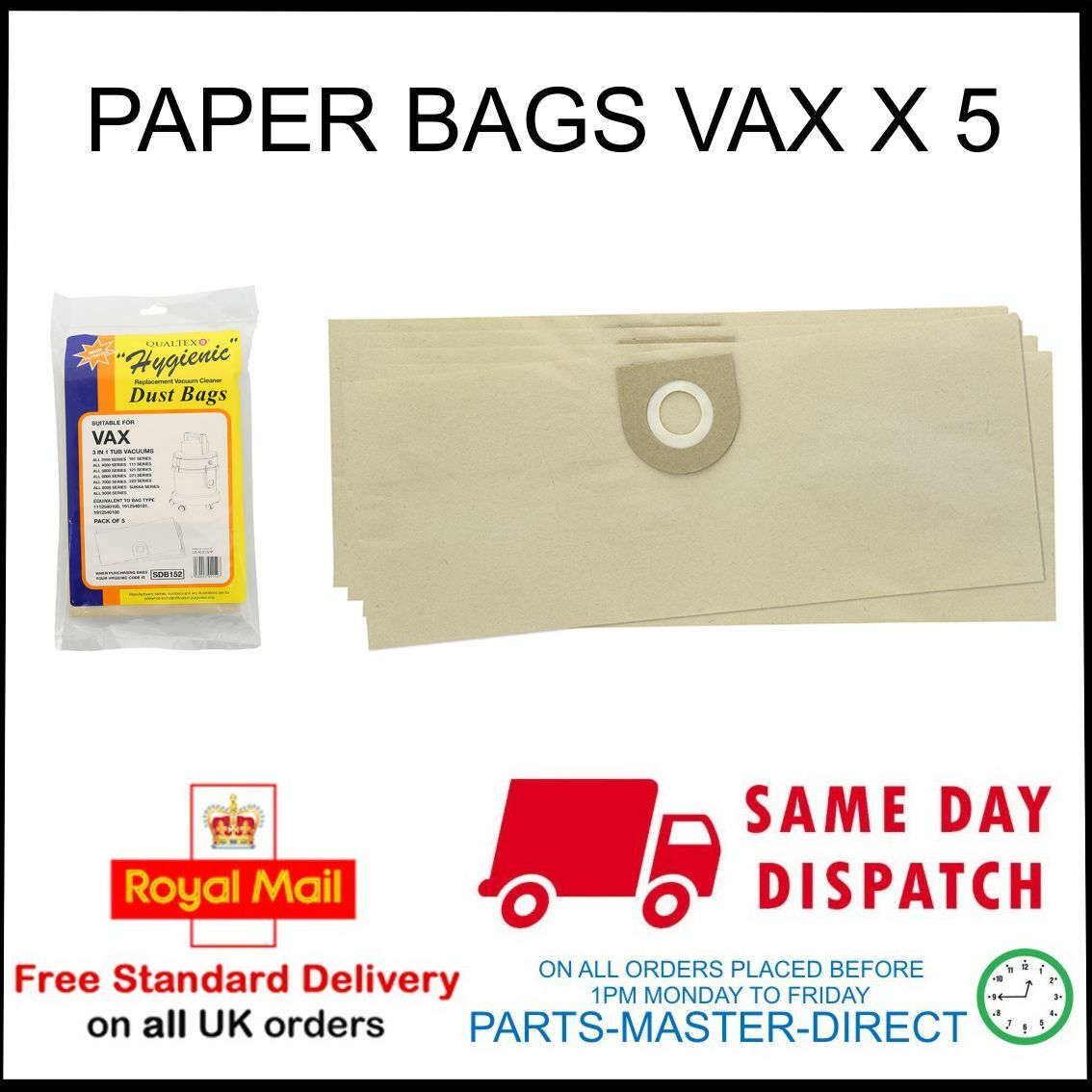 Per Vax 2000 4000 5000 6131 6155 7131 8131 9131 Kit Filtro Tipo 4 Pacco