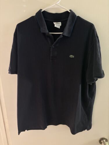 Lacoste Size 8 Mens Dark Navy Blue Black Polo Shirt  - Photo 1/3