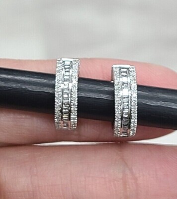 DEAL! 0,33 Karat natürliche Diamanten Reifen Huggies Ohrringe in 10K Gold