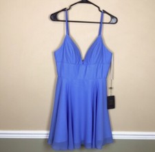 NWT Lucci Lu Women’s Formal Periwinkle Blue Mini Dress w/ Matching Shawl Sz 10