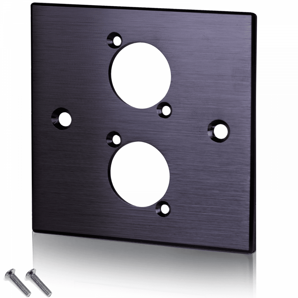 Blank Wall Plate with 2 D-Series Fixing Holes for XLR and Speakon Chassis Mounts