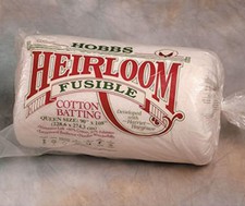 Hobbs Heirloom Fusible Cotton Batting For Quilting Queens Size 90x108"