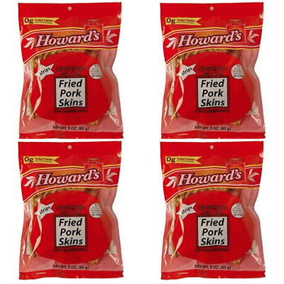Howards Fried Pork Skins Strips | Crispy Texture, Low Carb, Delicious Flavor | 