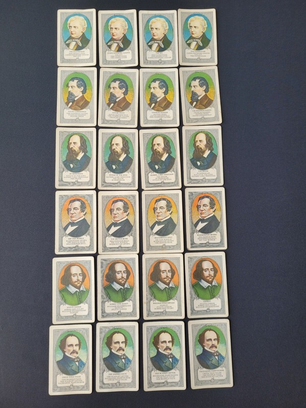 Vintage Author Card Game (color background)