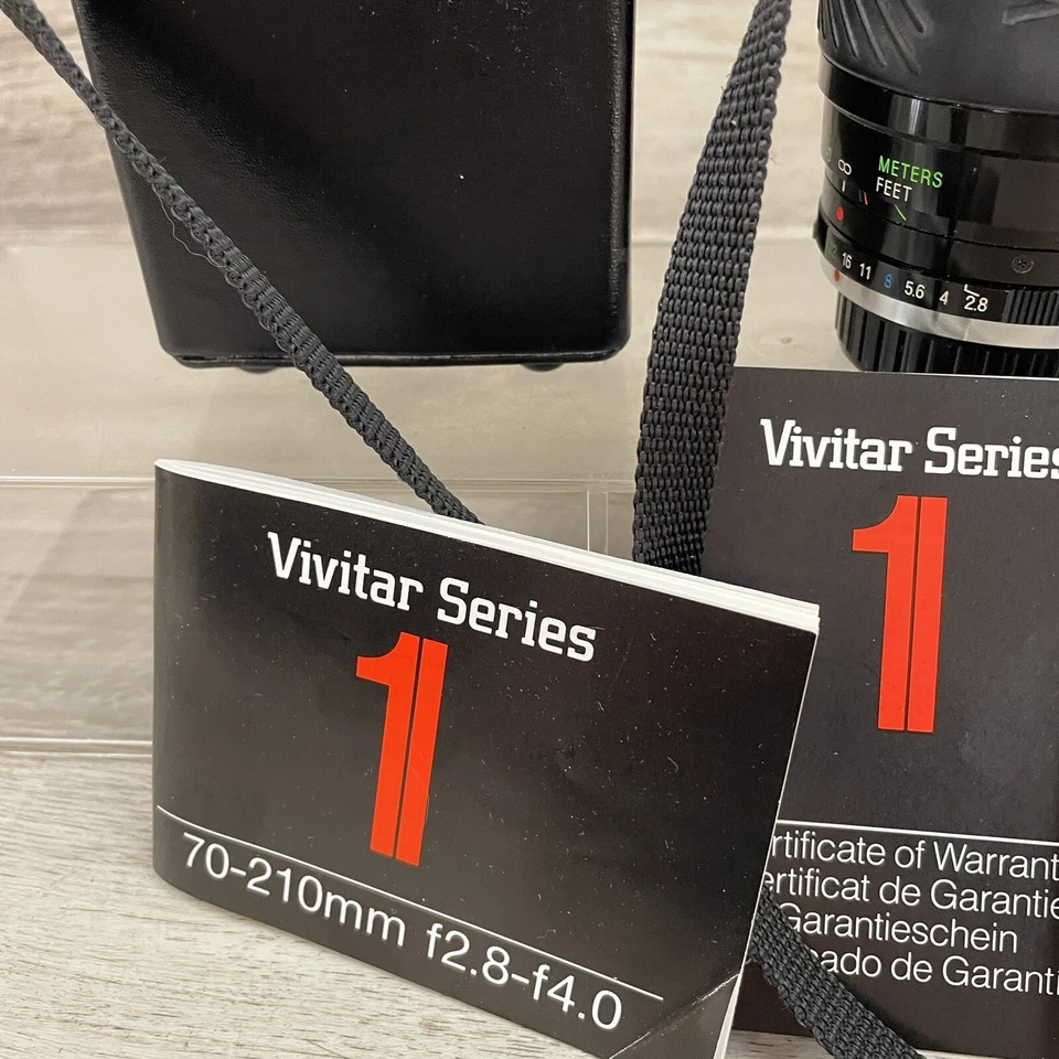 Lente zoom enfoque macro Vivitar Series 1 70-210 mm + estuche, tapas, manuales Foto 3 de 4