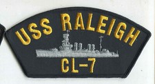 USA Base Cap Patch USS RALEIGH CL- 7 75 x 150...
