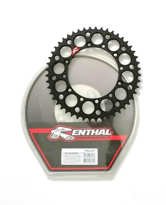 Renthal Sprocket Rear Black 49T Alloy 7075 T6 Grooved main image 0