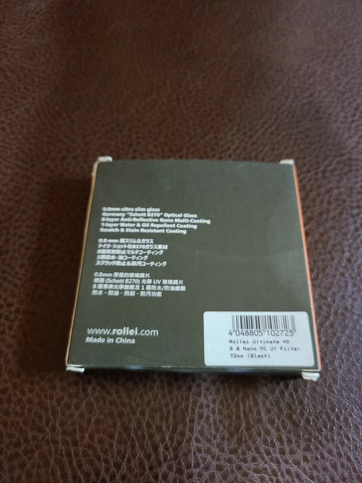 Rollei 72mm 0.8 Nano MC UV Filter Camera Lens NIP Ultra Slim Glass - Image 2 of 2
