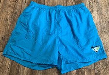 Vtg Champion Swim Trunks Shorts Large Bright Blue Built In Brief Great Condition