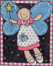 Night Angel Hand Painted Needlepoint Canvas