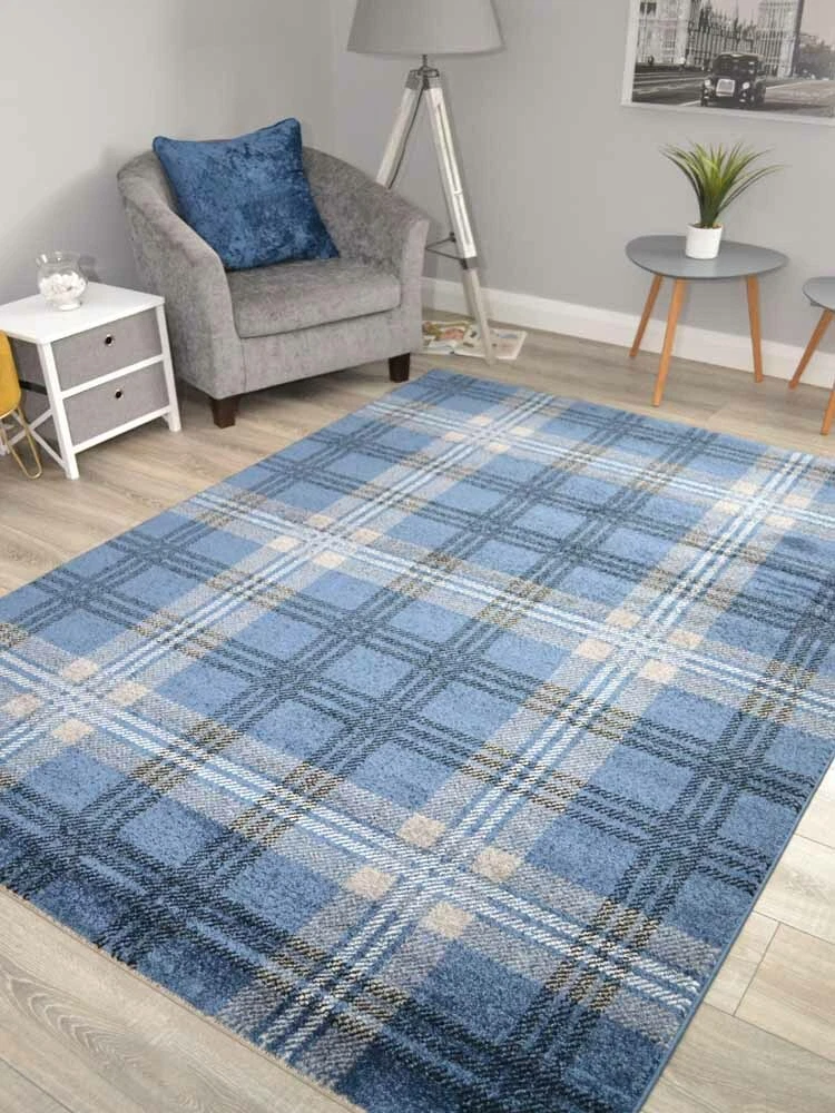 Rugs Hall Runners Tartan New Blue Check Soft Quality Small Large Long Mats Cheap
Opens in a new wind