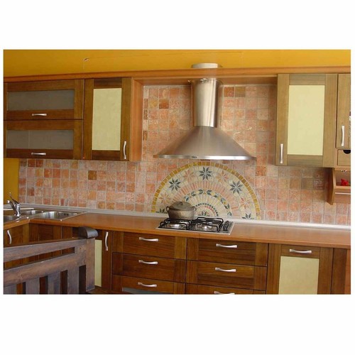 Medaglione casa travertino pietra naturale marmo rete mosaico decorazione pavimento travertino - Foto 3 di 5