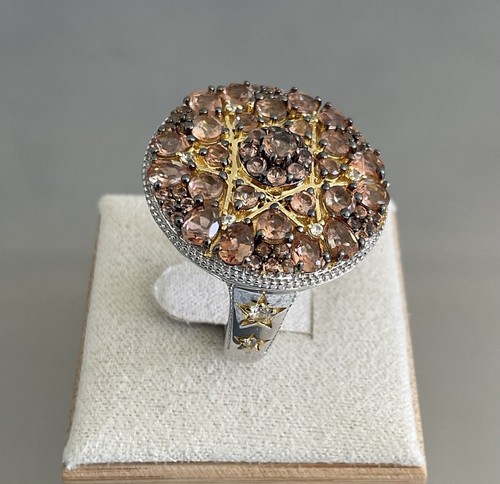 Jenipapo Andalusite & Zircon Cluster Star Design Ring 3.90 CTW 925 Silver Size 7 - Picture 4 of 19