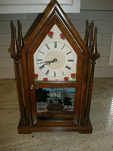 Vintage RARE United States Hotel Saratoga Mantle Clock Battery Operated with Pen