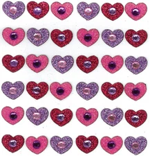 Jolee's Boutique TWEEN GEM HEARTS Dimensional Stickers (50-20188) - 36 pcs