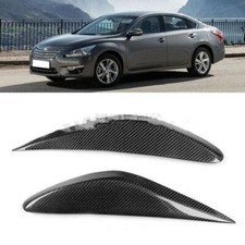 For Nissan Altima Teana 2013-2015 Carbon Fiber Headlight Eyebrow Eyelid Cover 2x