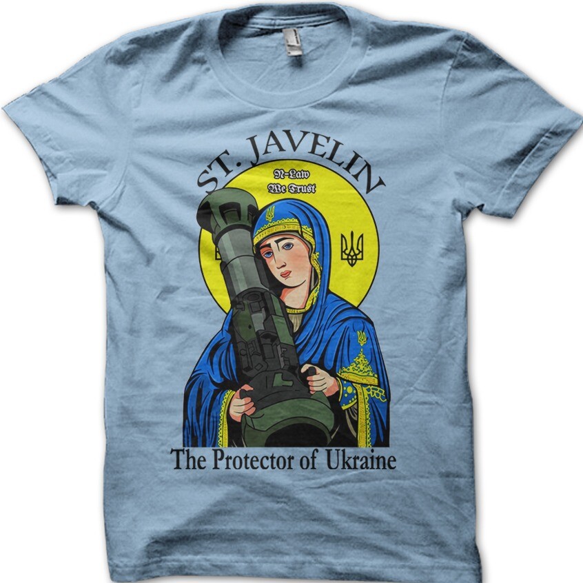St. Javelin Ukraine T-Shirt – 100% Cotton Red Tee, Size X-Large