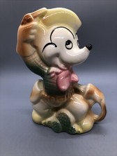 Statuina vintage Leeds Pottery marcata Walt Disney Topolino Cowboy Bank 