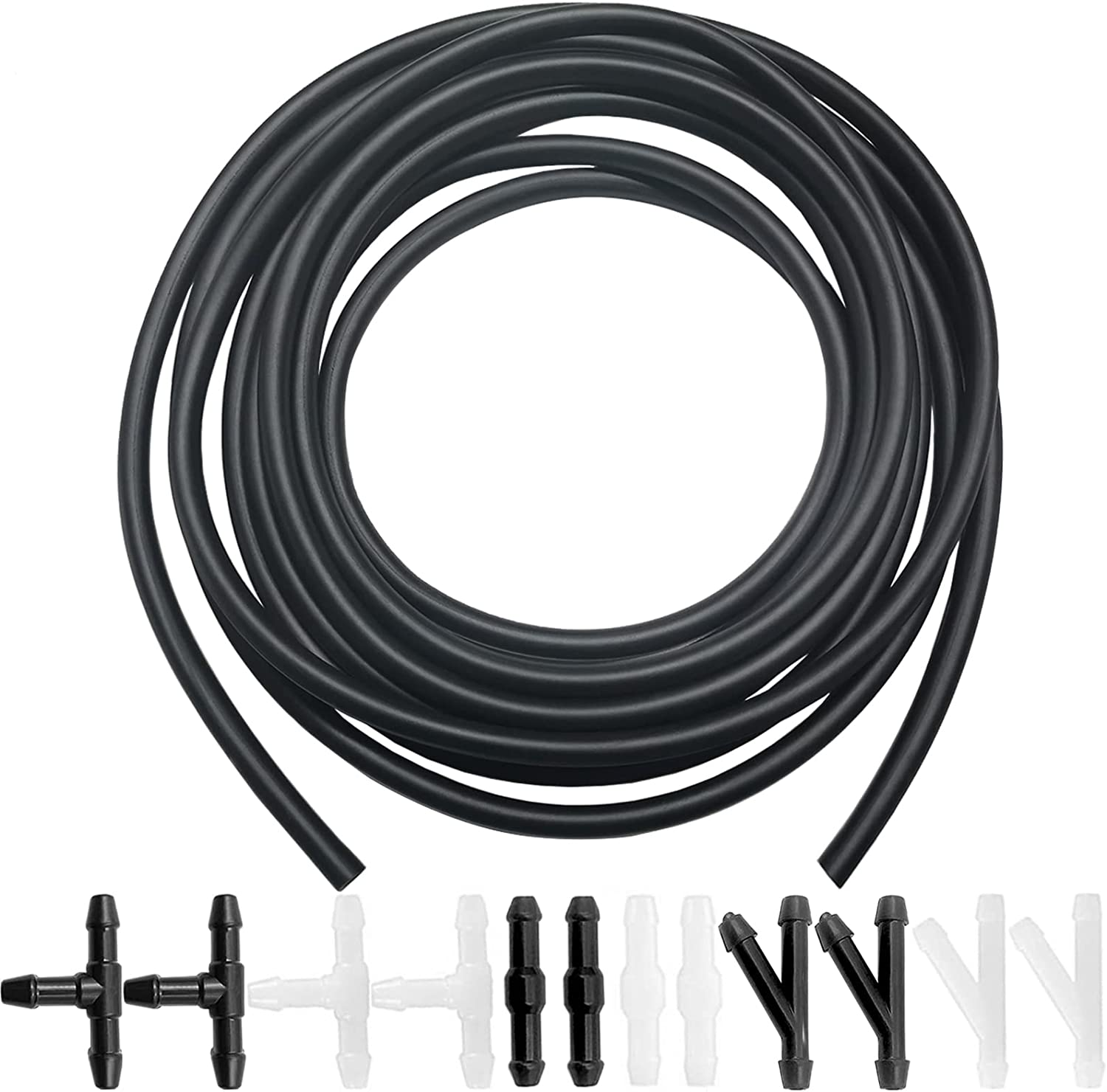 Windshield Washer Hose Kit - Includes 4 Meter Washer Fluid Hose & 12 Pcs Hose Co