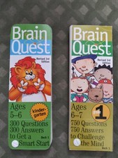 Brain Quest Smart Cards. Set Of 2 Kindergarten And First Grade Excellent Cond.