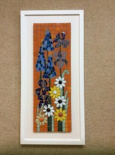 MOZAIKA KWIATOWA OBRAZ, PODPISANY, PROFESJONALNIE OPRAWIONY, UNIKALNE DZIEŁO SZTUKI