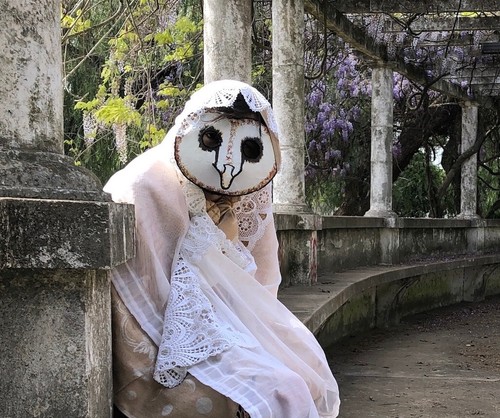 Barn Owl Mask - Creepy Adult Halloween Mask - White Masquerade Cosplay Prop Mask - Picture 10 of 12