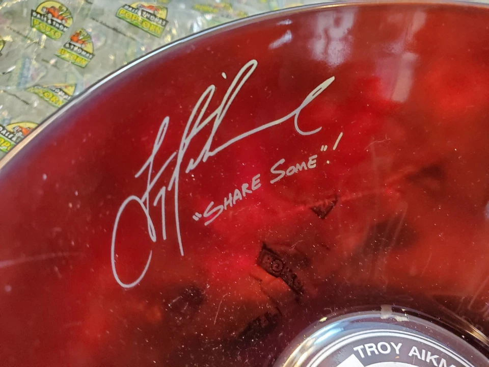 Cuenco palomitas de vidrio vintage Dale and Thomas edición limitada firmado Aikman & Buck con bolsa Foto 3 de 4