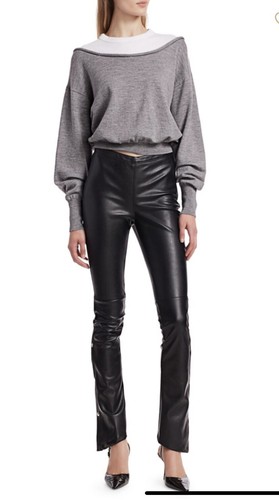 Felpa pullover Alexander Wang bistrato ritagliata manica lunga vendita al dettaglio $365 - Foto 2 di 5