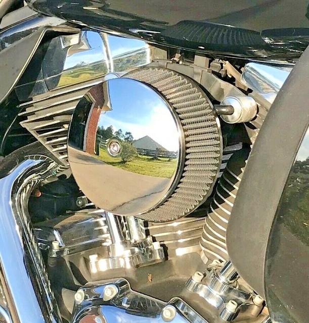 CHROME DOMED ROUND AIR FILTER COVER harley hd 51/2 softail bobber k&n
