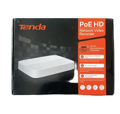 Tenda NVR 8 Kanäle 4K PoE Überwachungsvideorecorder Übertragung Ethernet
